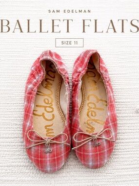 Sam Edelman Felicia Plaid Ballet Flats Pink Plaid Size 3